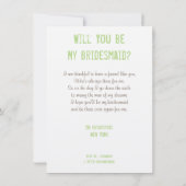 Invitation Amusante personnalisée être ma femme d'honneur (Dos)