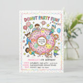 Invitation amusante pour une fête de Donuts (Debout devant)