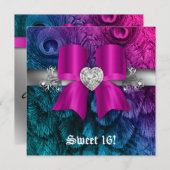 Invitation amusante pour une fête Sweet 16 avec un (Devant / Derrière)