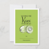 Invitation Amusante Pun Fruit Kiwi Classroom Valentine Card (Devant)