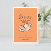 Invitation Amusante Pun Fruit Orange Classroom Valentine Card (Debout devant)