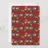 Invitation Amusante Red Bee thème Balloon Noël fête (Dos)