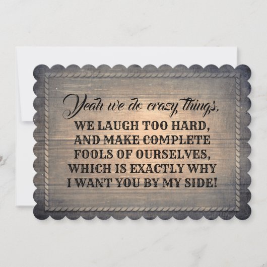 Invitation Amusante servante / femme d'honneur (Devant)