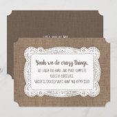 Invitation Amusante servante / femme d'honneur (Devant / Derrière)