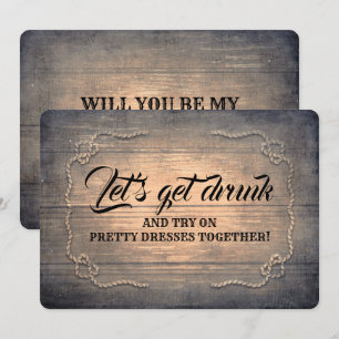 Invitation Amusante servante rustique / La servante d'honneur