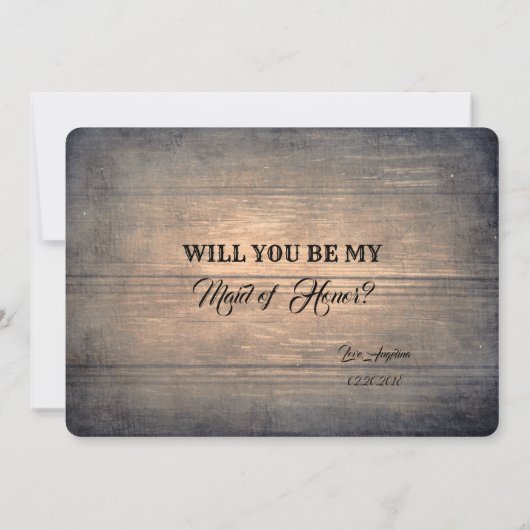 Invitation Amusante servante rustique / La servante d'honneur (Dos)