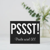 Invitation amusante sous forme de carte postale (Debout devant)
