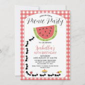 Invitation Amusante Watermelon Ants Pique-nique Anniversaire (Devant)