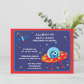 Invitation Amusants alien vaisseau garçons anniversaire invit (Debout devant)