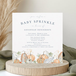 Invitation Amusants Automne Aquarelle Citrouilles Baby Sprink