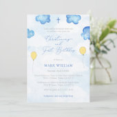 Invitation Amusants Ballons baptême fête d'anniversaire (Debout devant)