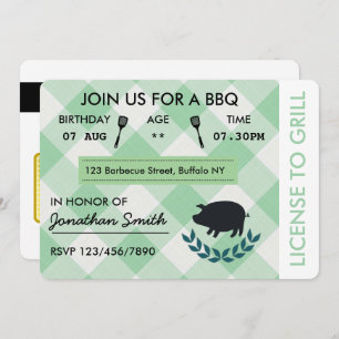 Invitation Amusants barbecue barbecue Anniversaire Fête Invit