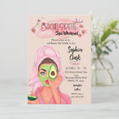 Invitation Amusants Blush Bachelorette Spa du Week-end Invita (Debout devant)