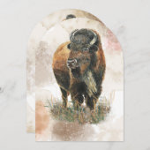Invitation Amusants Buffalo Bison Faune Parc animalier Annive