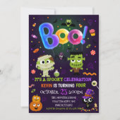 Invitation Amusants Costume d'Halloween Enfants Anniversaire (Devant)