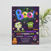 Invitation Amusants Costume d'Halloween Enfants Anniversaire (Debout devant)