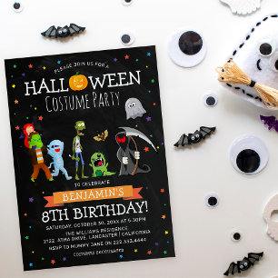 Invitation Amusants Costume d'Halloween Enfants Anniversaire 