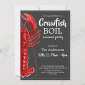 Invitation Amusants Crawfish Boil Summer Party Dark Grey (Devant)