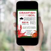 Invitation Amusants Crawfish Seafood Boil BBQ Graduation Part