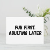 Invitation Amusants d'abord adultes plus tard (Debout devant)