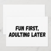 Invitation Amusants d'abord adultes plus tard (Devant / Derrière)