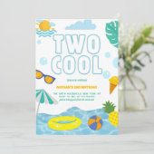 Invitation Amusants Deux Cool Garçon 2e anniversaire Piscine (Debout devant)