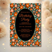 Invitation Amusants Fleur Moderne Anniversaire Fête Invitatio