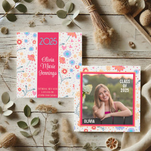 Invitation Amusants Floral Inspirivity Graduity Photo personn