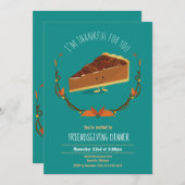 Invitation Amusants Friendly Pecan Pie Turquoise (Devant / Derrière)