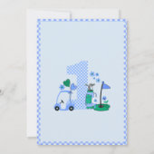 Invitation Amusants Golf Blue 1er Anniversaire Par Tee (Dos)