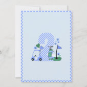 Invitation Amusants Golf Blue Boy 2e anniversaire Par Tee (Dos)