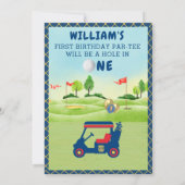 Invitation Amusants Golf Boy 1er Anniversaire Par Tee (Dos)