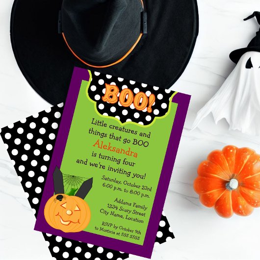 Invitation Amusants Halloween pour enfants Anniversaire