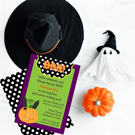 Invitation Amusants Halloween pour enfants Anniversaire