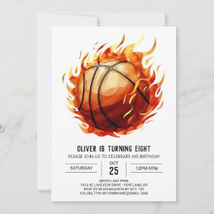 Invitation Amusants Joyeux Basketball Personnalisé Anniversai