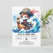 Invitation Amusants Moderne Pirate Anniversaire (Debout devant)