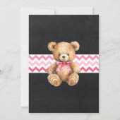 Invitation Amusants Ours Fête Anniversaire Rose Teddy Ours (Dos)