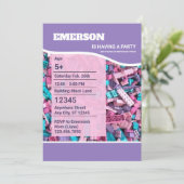 Invitation Amusants Pastel Coloré Blocs de bâtiment Anniversa (Debout devant)