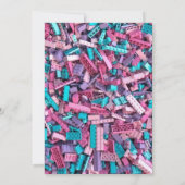 Invitation Amusants Pastel Coloré Blocs de bâtiment Anniversa (Dos)
