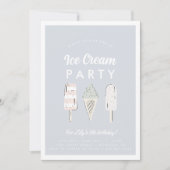 Invitation Amusants Pastel Crème de glace Été Anniversaire (Devant)