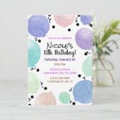 Invitation Amusants Pastel Party Balloons Anniversaire Célébr (Debout devant)