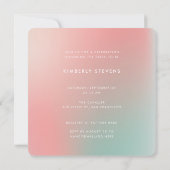 Invitation Amusants Pastel Pink Mint Gradient Ombre Fête des  (Dos)