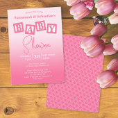 Invitation Amusants Pink Ombre BABY Girl Blocks Shower Invita