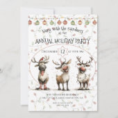 Invitation Amusants rennes ampoules fête annuelle (Devant)