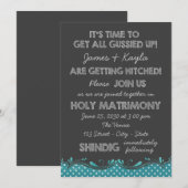 Invitation Amusants Vieux Mariage campagnard Chalkboard de l' (Devant / Derrière)