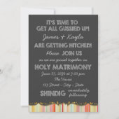 Invitation Amusants Vieux Mariage campagnard Chalkboard de l' (Devant)