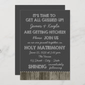 Invitation Amusants Vieux Mariage campagnard Chalkboard de l' (Devant / Derrière)