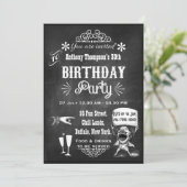 Invitation Amusants Vintage Chalkboard Anniversaire Fête Invi (Debout devant)