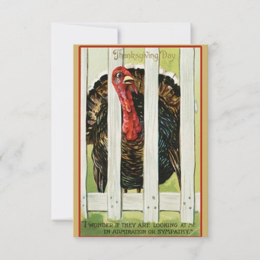 Invitation Amusants Vintages Thanksgiving Turquie Amical (Devant)