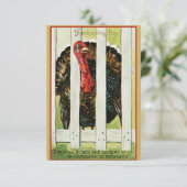 Invitation Amusants Vintages Thanksgiving Turquie Amical (Debout devant)